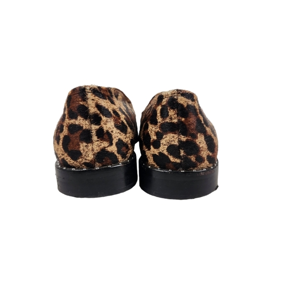 Something Navy Cheetah Leopard Calf Hair Leather Loafers Blogger Women's Size 7 - Picture 8 of 14